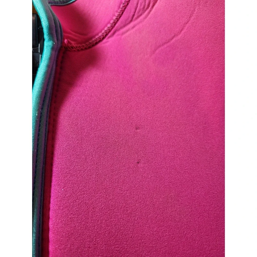 Dacor Diving Wetsuit Long Sleeve‎ Zip Front Black Pink Teal Girls Size Large